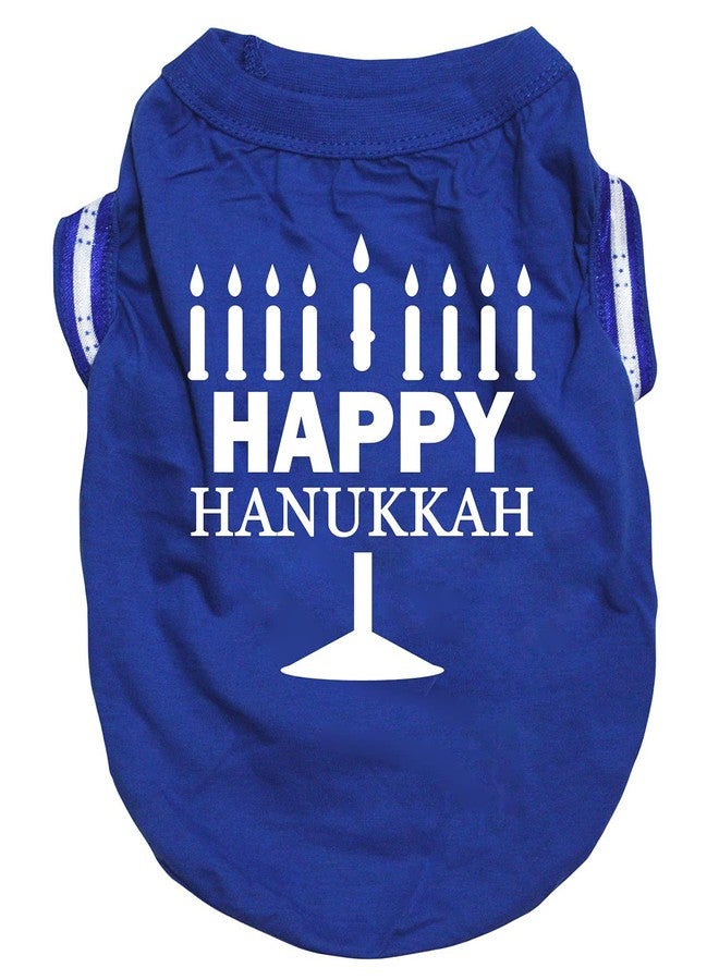 قميص Petitebella Happy Hanukkah Candelabra Puppy Dog (أزرق، متوسط)